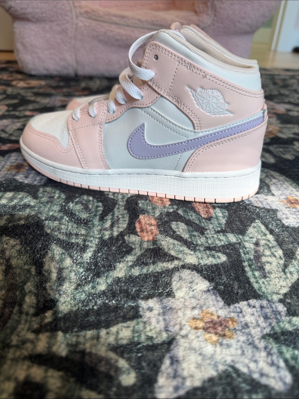 Nike Air Jordan pink with purple size 4Y